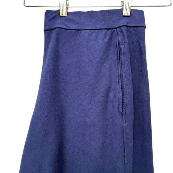 Eileen Fisher Stretch Pants Size Large Comfort Elastic Waist Wide Leg Navy Blue - Picture 9 of 11